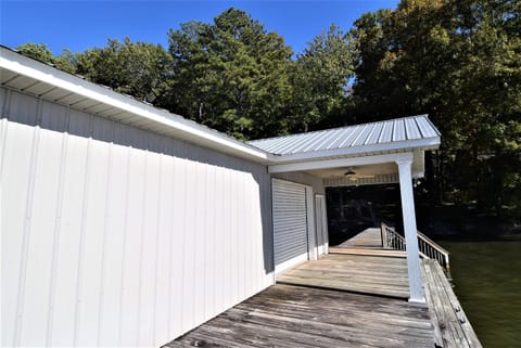 Dock is large enough for sunbathing. Ample swimming area around dock.