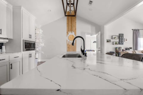 The industrial-chic kitchen amenities for ultimate convenience.