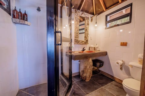 Premier Overwater Bungalow | Bathroom | Shower, designer toiletries, hair dryer, towels