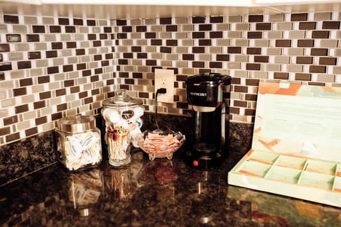 The kitchen is equipped for the perfect morning or afternoon tea and coffee