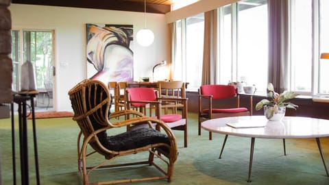 Living room with mid-century modern furniture