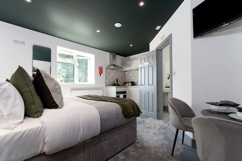 Everything you need in this studio with seating area