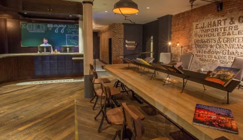 Rustic charm meets modern hospitality at bar area