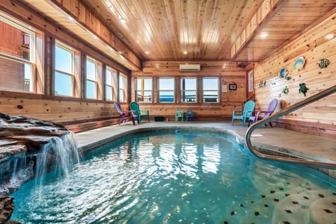 Private Indoor Heated Pool with waterfall