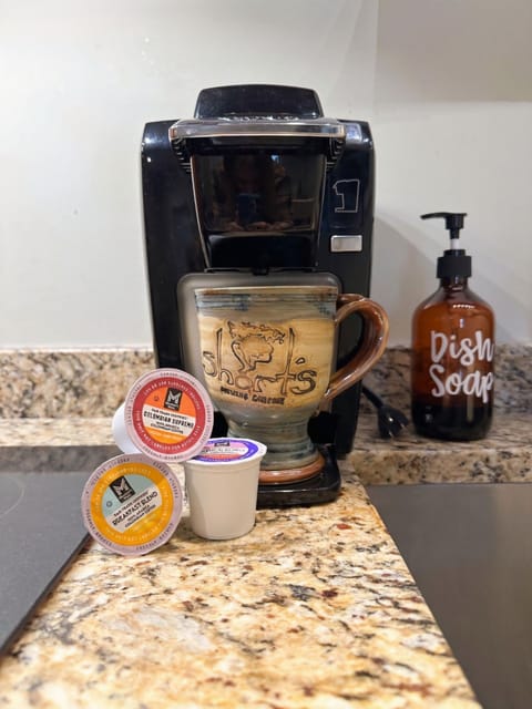 We love our coffee. We also have a regular coffee pot available