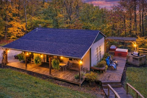 Carp's cabin at dusk