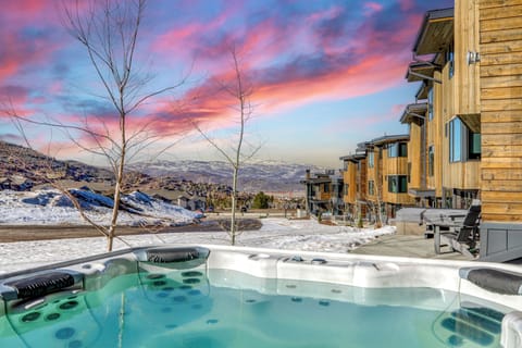 Unwind in your private hot tub after hitting the slopes.