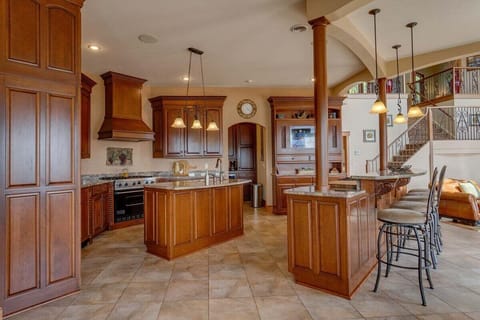 Kitchen and Island for additional dining space