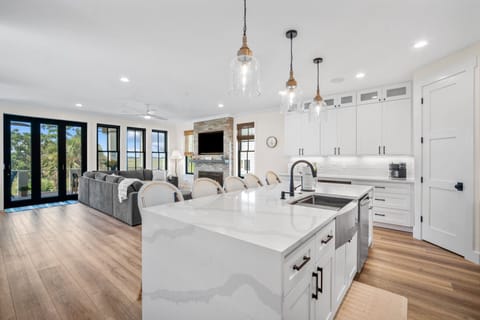 Chef's Kitchen Open to Living Room