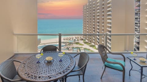 Sunsets are special from this well furnished balcony