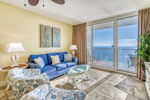 Gulf front living room will take your breath away!