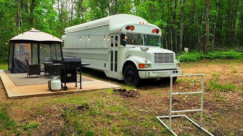 Plenty of outdoor space with ladder ball and a patio