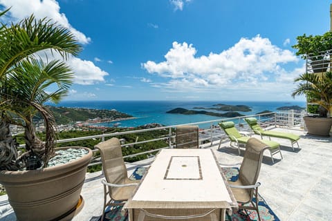Pool deck seating area with an incredible view!