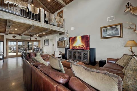 Enjoy your favorite show on the flat screen TV.
