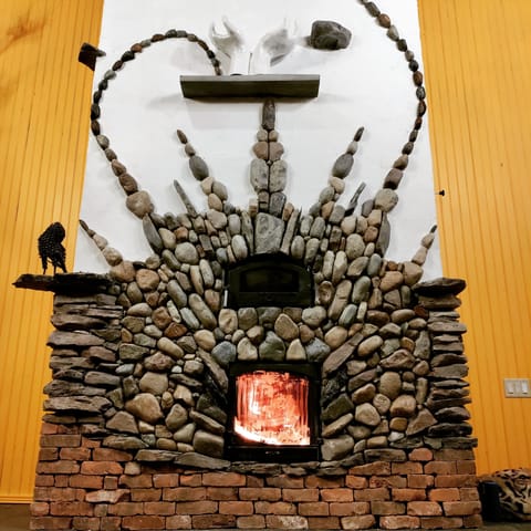 fireplace with pizza oven