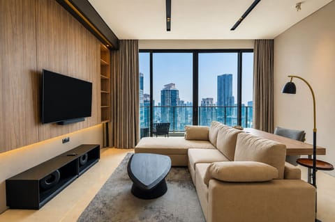Grand Suite, 2 Bedrooms | Living area | 43-inch Smart TV with satellite channels