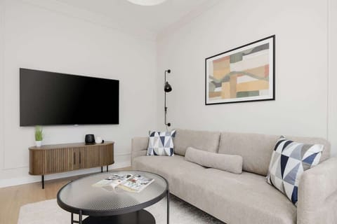 Living room with double sofa bed.