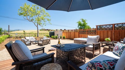 Comfortable outdoor space perfect for a day lounging in the California sun