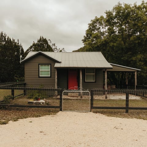 View from the front of the cabin. Yard is fully fenced in, perfect for pets!