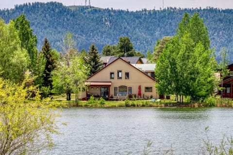 Beautiful lake front 3 Bedroom 3 bathroom home with a hot tub is perfectly located in Central Pagosa and sleeps 8 guests. Bear Island is a true gem!