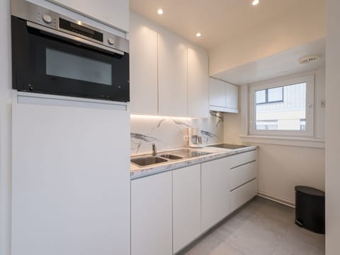 Apartment | Private kitchen | Electric kettle, toaster, highchair