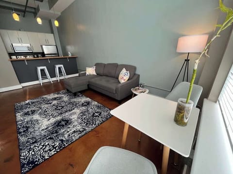 Cozy living room with sectional sofa and modern decor