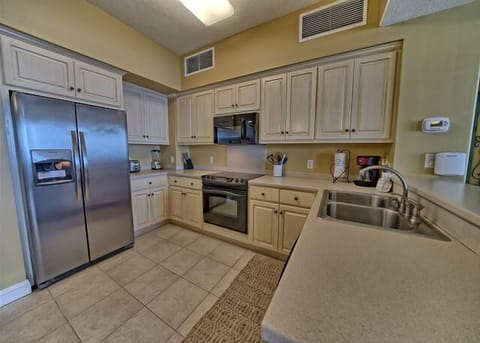 Fully stocked kitchen.