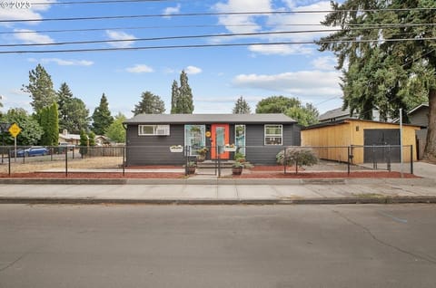 Wide view of front of house