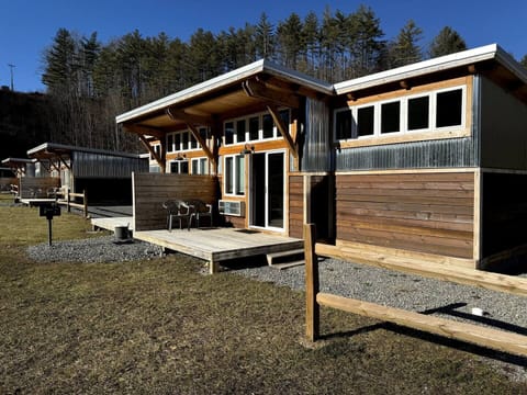 Custom-built, custom duplex cabin with porch.