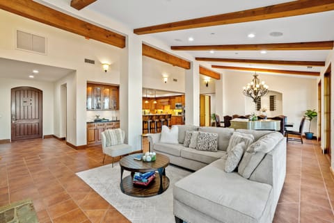 Living Room, Dining Room and Kitchen all make for a cozy experie