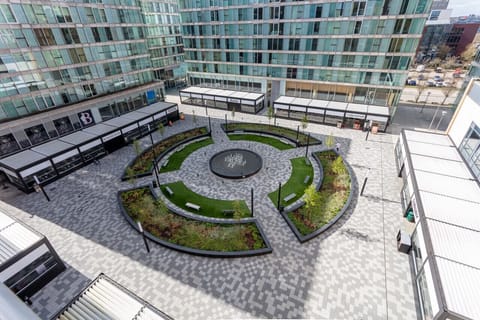 The apartment is located at The Hub where you have a range of shops, restaurants, bars and cafe's just a stone's throw away.