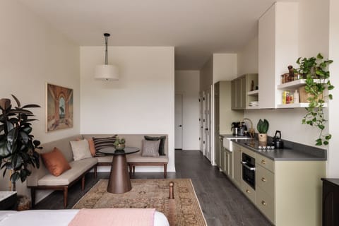 43-inch Smart TV with digital channels, iPod dock, pay movies