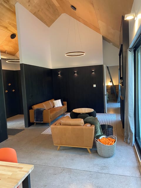 Cozy up by the fireplace or enjoy your favorite show via the apps on the TV. 