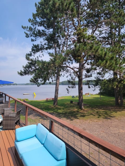 Lakeshore of Soo Lake right outside your cabin door