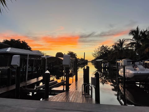 Sunrise looking down the canal