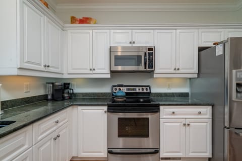 Granite counters and stainless steel appliances