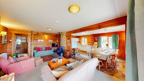 Spacious living room and dining area