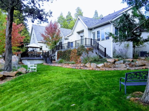 Large deck for viewing wildlife in backyard 
