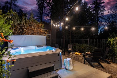 Our 4 seater hot tub is perfect for those cooler fall nights. 