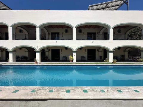 Our building and swimming pool