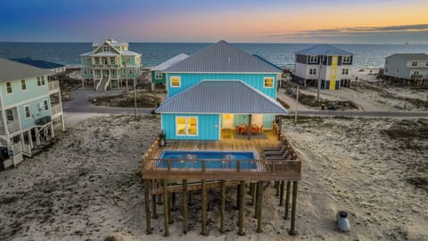 Private pool and views of the beach from the decks, & a short walk to get there