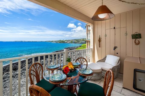 Enjoy panoramic views of the Pacific from your private lanai with seating for four.