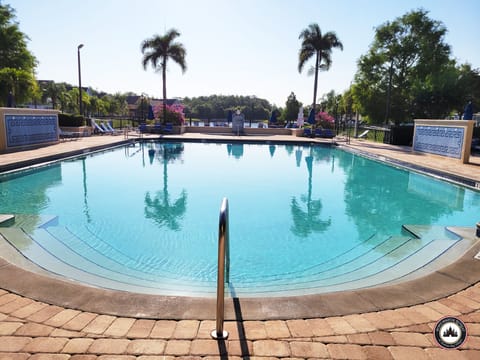 Main pool at the clubhouse overlooking large pond.