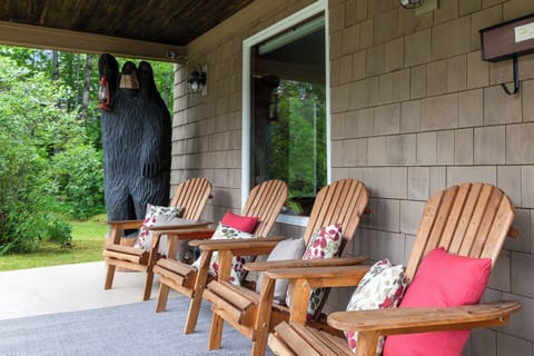 Bert the Bear guarding the front porch