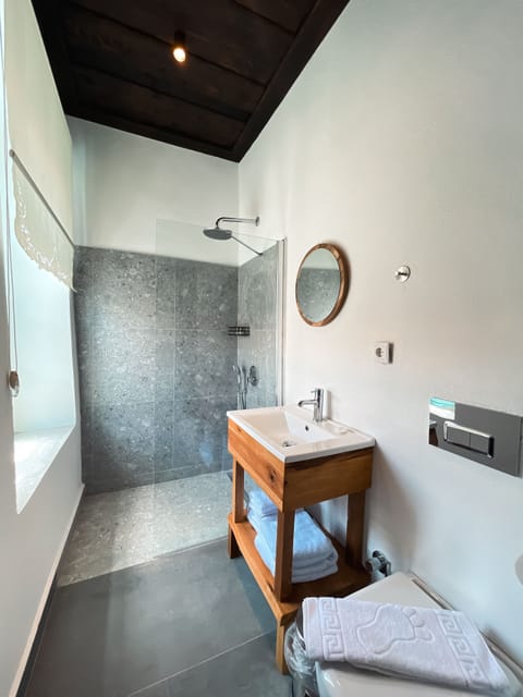 Exclusive Room, City View (Sofia) | Bathroom | Shower, rainfall showerhead, designer toiletries, slippers