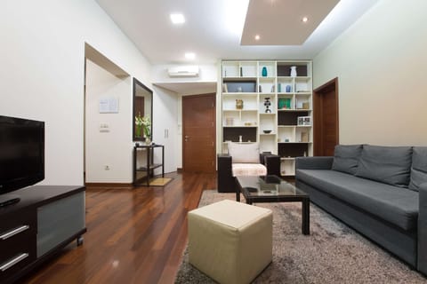 Living room with double sofa bed