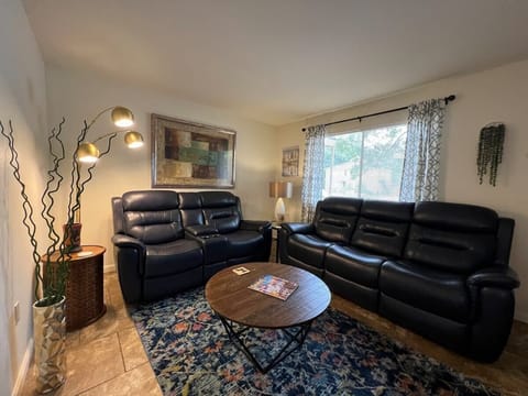 The living room is a great spot to relax and play
