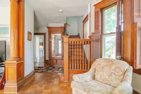 Living Room: Bright and airy space with vintage charm, perfect for gathering after adventures!
