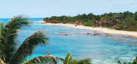 On the beach, white sand