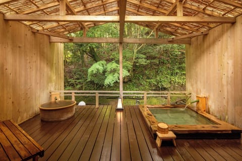 Luxury Room, Private Bathroom, River View (with Open-Air Bath, 103) | Bathroom | Separate tub and shower, free toiletries, hair dryer, towels